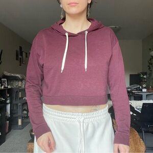 Burgundy / Maroon Cropped Hoodie